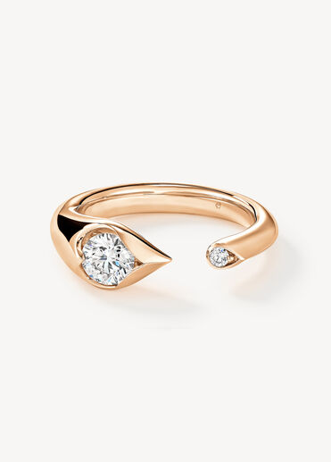 LU Open Droplet Ring, 18K Rose Gold, large