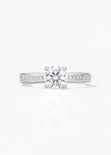 HOF Signature Engagement Ring with Diamond Band, , large