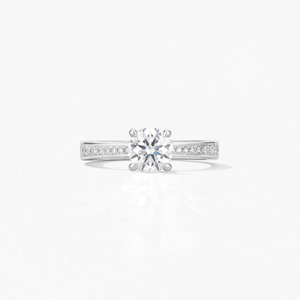 HOF Signature Engagement Ring with Diamond Band, , large