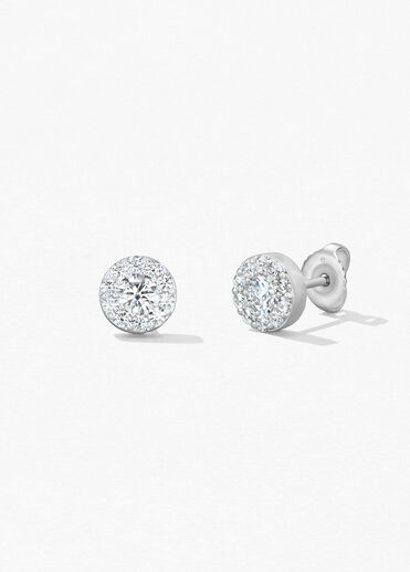 Fulfillment Stud Earrings, 18K White Gold, large