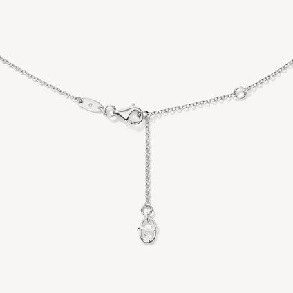 Barre Floating Single Diamond Pavé Pendant Necklace, 18K White Gold, large