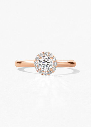 Vela Halo Ring, 18K Rose Gold, large