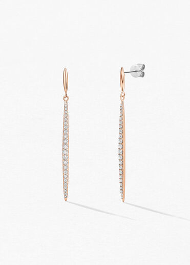 HOF Classic Stiletto Earrings, 18K Rose Gold, large