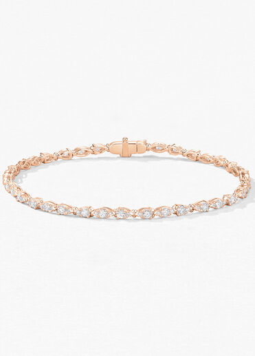 Aerial Dewdrop Line Bracelet Small, 18K Rose Gold, large