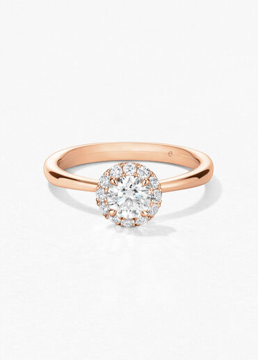 Vela Halo Ring, 18K Rose Gold, large