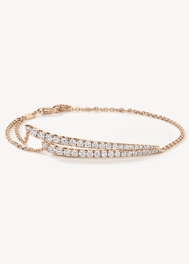 VELA French Cut Pavé Diamond Bracelet, 18K Rose Gold, large