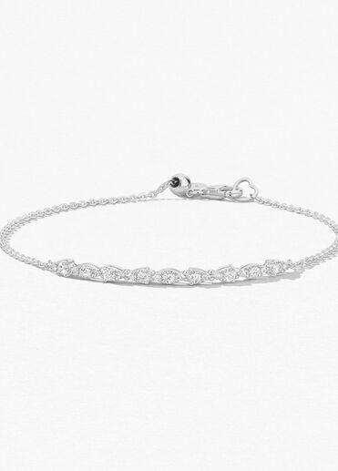 Aerial Dewdrop Bracelet, 18K White Gold, large