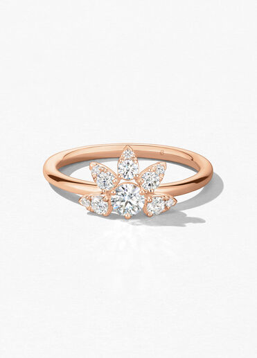 AERIAL Petite Sunburst Ring, 18K Rose Gold, large