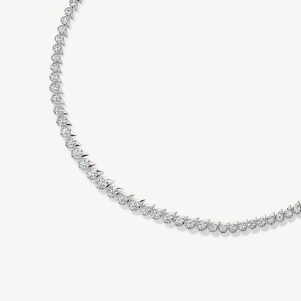 LU Droplet Graduated Necklace, 18K White Gold, large