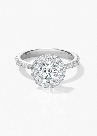 Vela Halo Ring with Diamond Band, Platinum, large