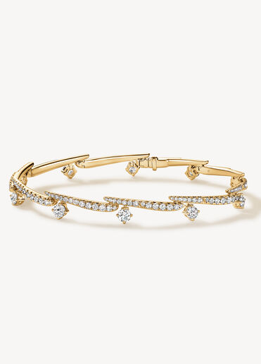 VELA Crossover Pavé Diamond Bracelet, 18K Yellow Gold, large