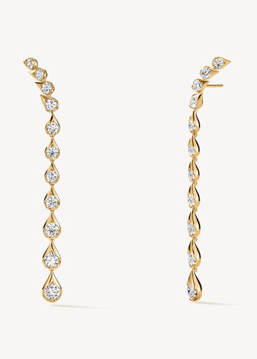 LU Droplet Stiletto Earrings, 18K Yellow Gold, large