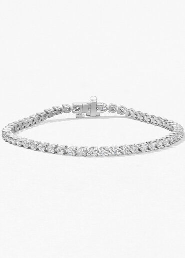 Temptation Three-Prong Bracelet, 18K White Gold, large