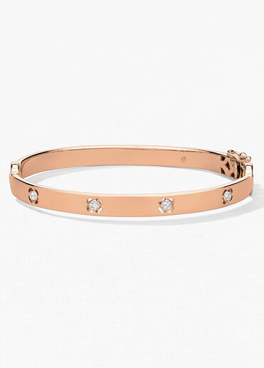 Copley Bangle, 18K Rose Gold w/Platinum, large