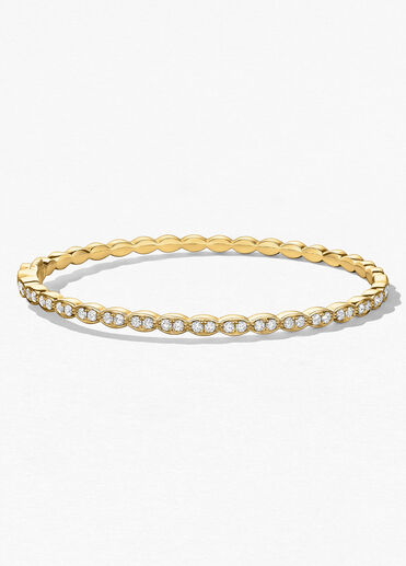 Lorelei Floral Diamond Bangle, 18K Yellow Gold, large