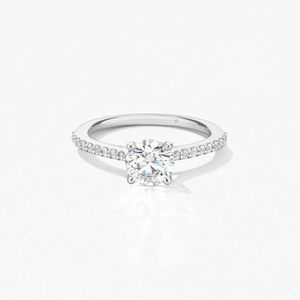 Camilla HOF Engagement Ring with Diamond Band, , large