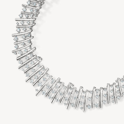 BARRE Multi-Row Choker, 18K White Gold, large