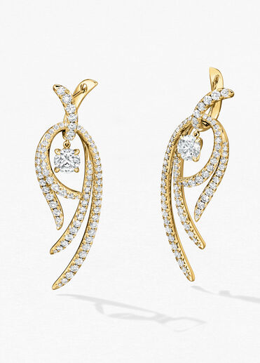 Vela Twisted Drop Earrings, Large, 18K Yellow Gold, large