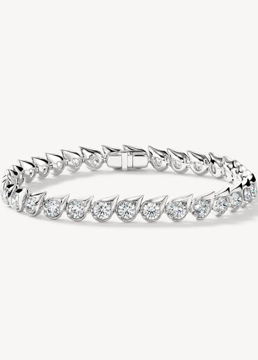 LU Droplet Bracelet, 18K White Gold, large