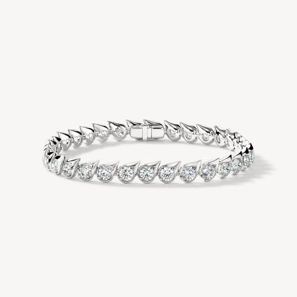 LU Droplet Bracelet, 18K White Gold, large