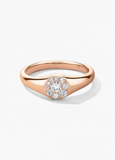 Tessa Circle Signet Ring, 18K Rose Gold, large