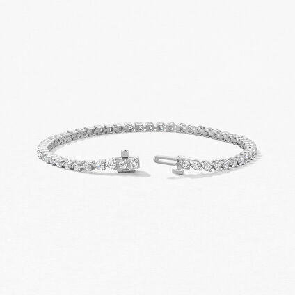 Temptation Three-Prong Bracelet, 18K White Gold, large