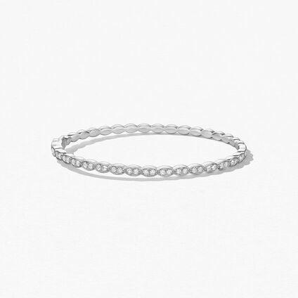 Lorelei Floral Diamond Bangle, 18K White Gold, large