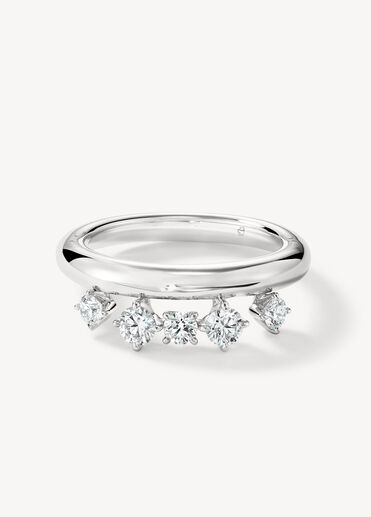 Barre Floating Diamond Ring, 18K White Gold, large