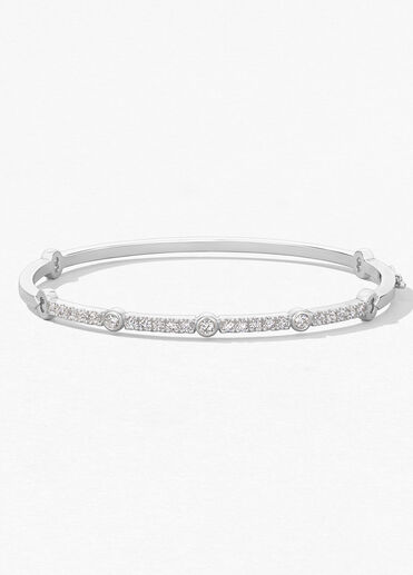 Copley Diamond Bangle, 18K White Gold, large