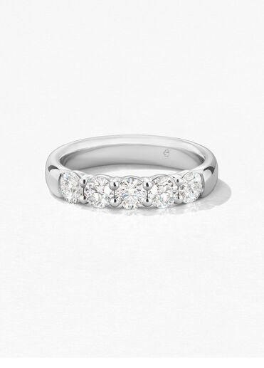 Signature 5 Stone Band, 18K White Gold, large