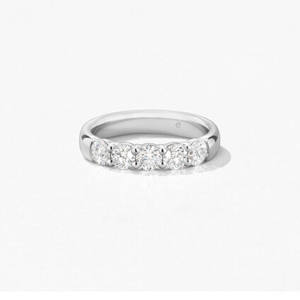 Signature 5 Stone Band, 18K White Gold, large