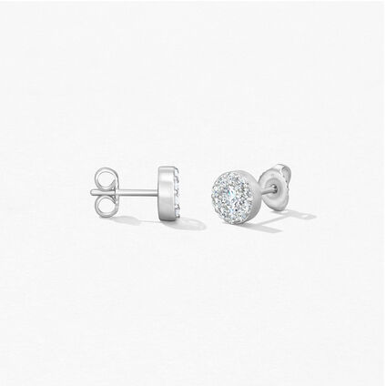 Fulfillment Stud Earrings, 18K White Gold, large