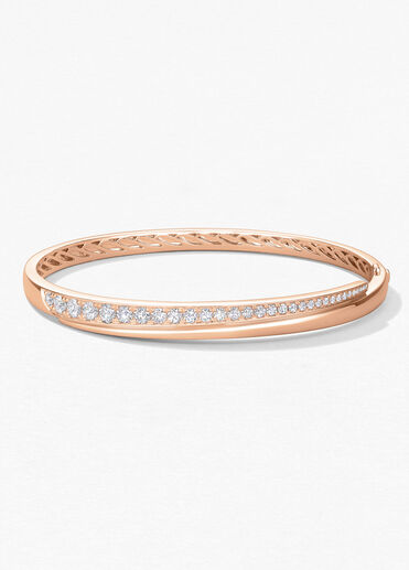 Vela Crossover Bangle, 18K Rose Gold, large