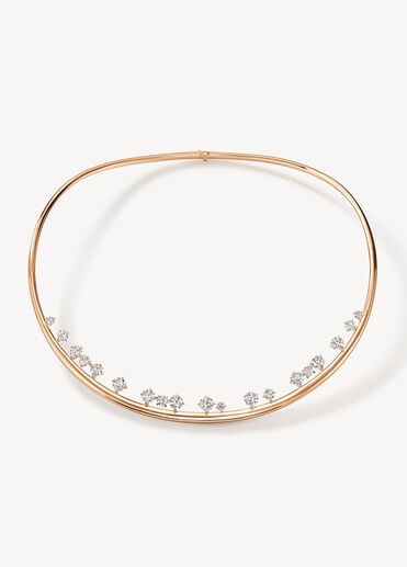 Barre Floating Diamond Choker, 18K Rose Gold, large