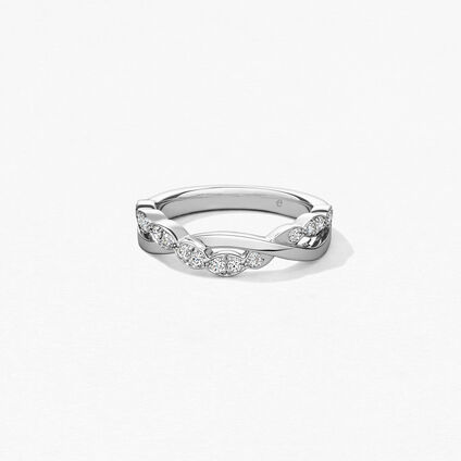 Lorelei Floral Twist Band, 18K White Gold, large