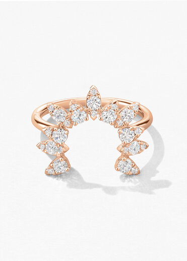 Aerial Sunburst Ring, 18K Rose Gold, large