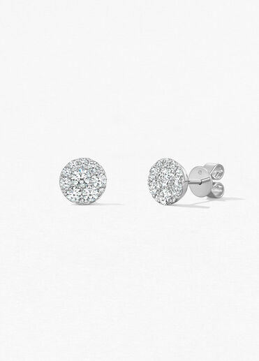 Tessa Diamond Circle Earrings, 18K 白金, large