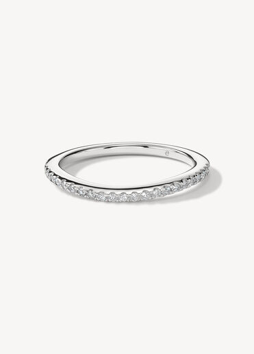 Transcend Premier Curved Diamond Band, 18K 白金, large