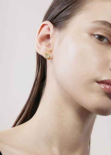 LU Droplet Studs, 18K Yellow Gold, large