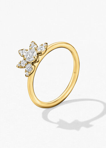 AERIAL Petite Sunburst Ring, 18K Yellow Gold, large