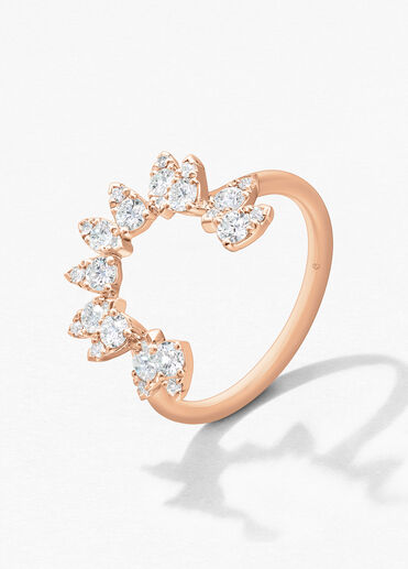 Aerial Sunburst Ring, 18K Rose Gold, large