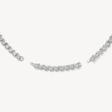 LU Droplet Uniform Necklace, 18K White Gold, large