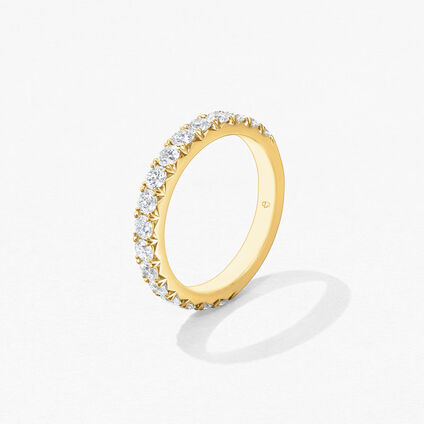 Vela French Cut Pavé Band, 18K Yellow Gold, large