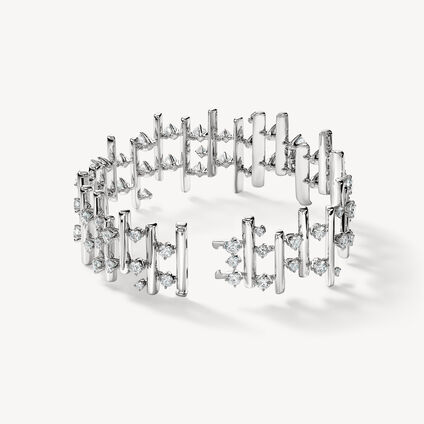 Barre Multi-Row Small Bracelet, 18K White Gold, large