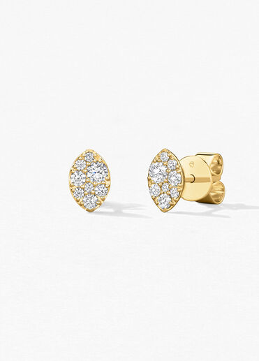 Tessa Navette Earrings, 18K 黄金, large