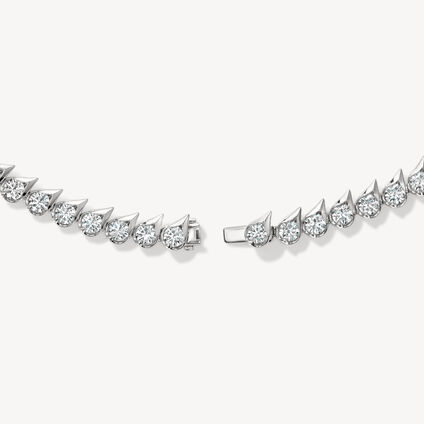 LU Droplet Graduated Necklace, 18K White Gold, large