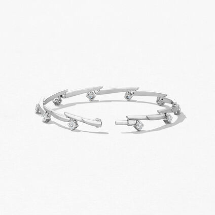 Vela Crossover Bracelet, 18K White Gold, large