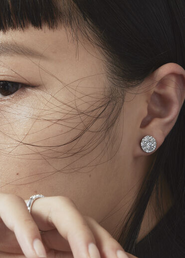 Tessa Diamond Circle Earrings, 18K 黄金, large