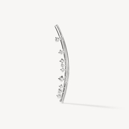 Barre Floating Diamond Brooch, 18K White Gold, large