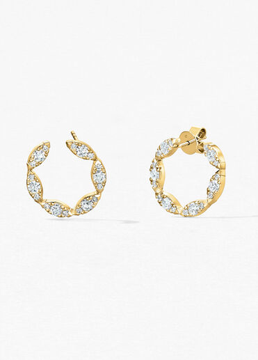 Aerial Marquise Wrap Earrings Large, 18K Yellow Gold, large